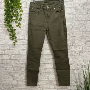 7 For All Mankind Green Denim Slim Skinny Leg Jeans